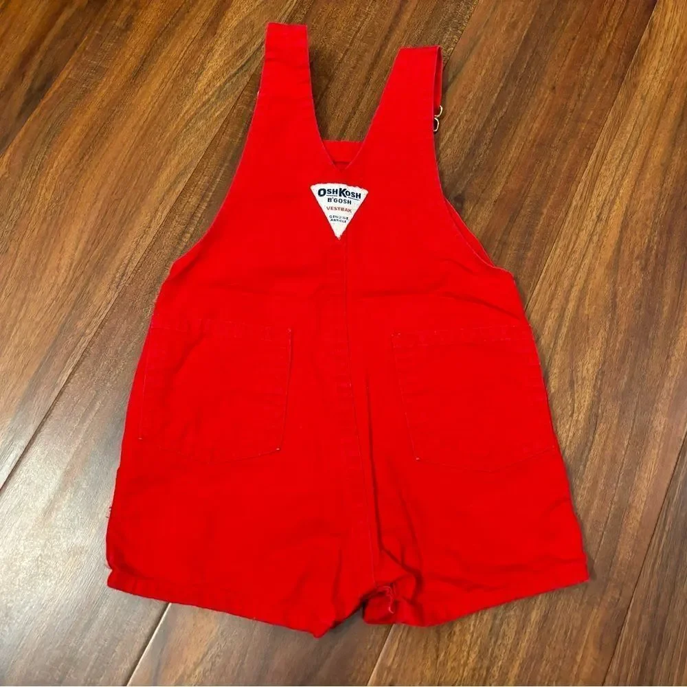 Osh Kosh B’Gosh vintage red overall shorts